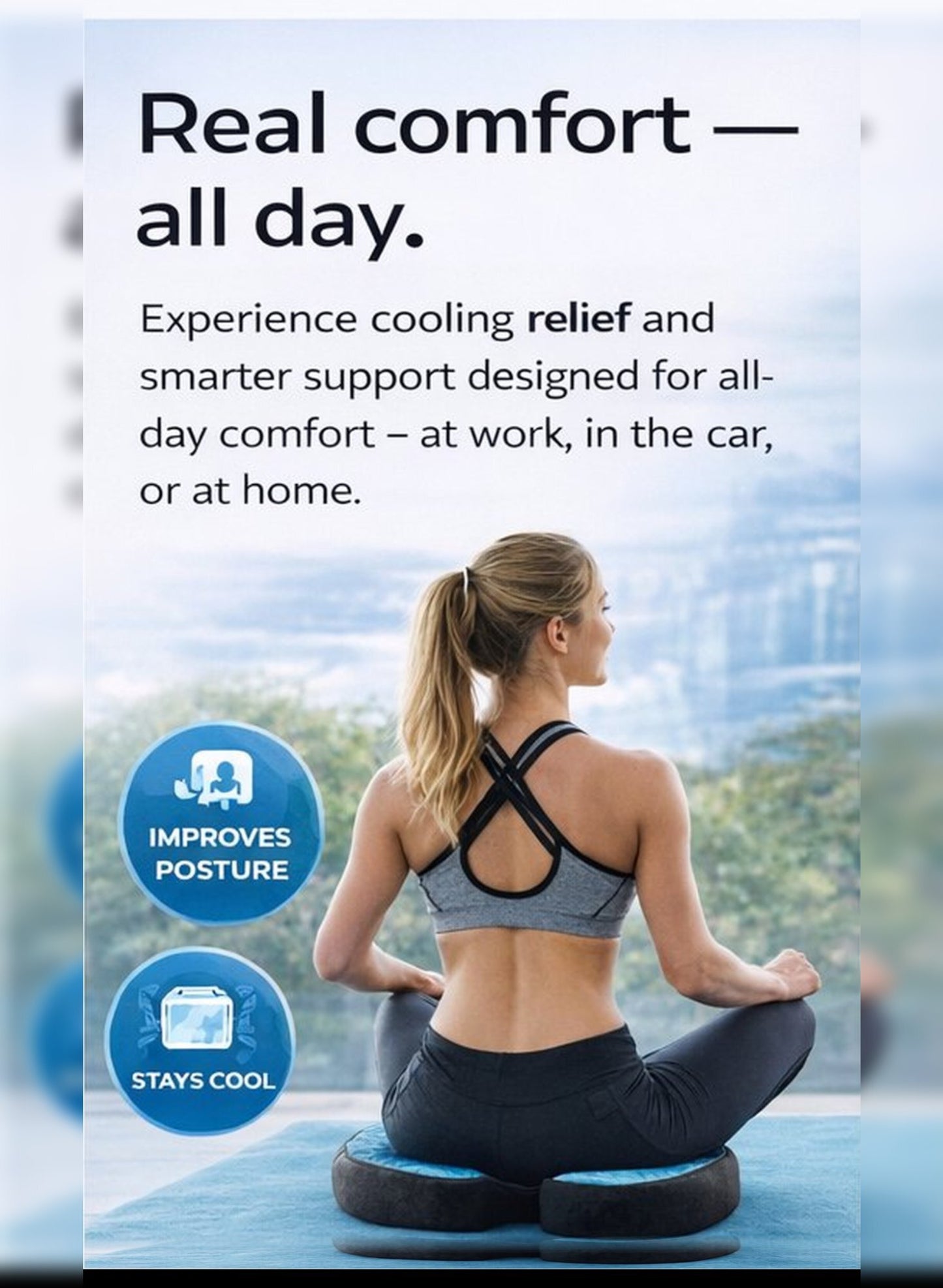 Sit Better — Comfzy Cooling Gel Cushion